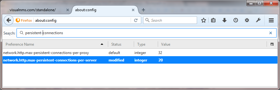 Change the number of parallel HTTP connections